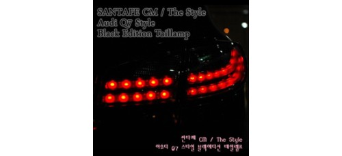 AUTO LAMP - AUDI Q7-STYLE LED TAILLIGHTS SET (BLACK EDITION) FOR HYUNDAI SANTA FE CM 2006-12 MNR